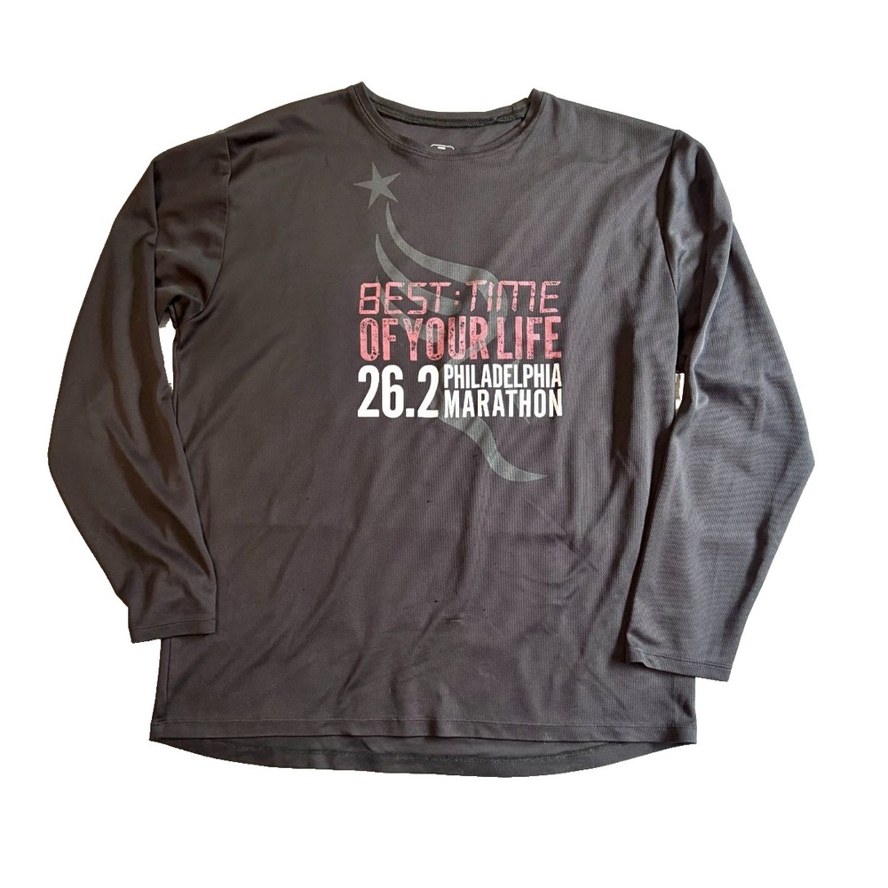 Philadelphia Marathon 26.2 2011 T-Shirt Mens XL Black Running Performance Tee